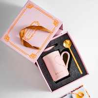 Ensemble de tasses à café en céramique de luxe léger emballage en papier carton avec mousse UV avantage feuille spécifications boîte cadeau incluse