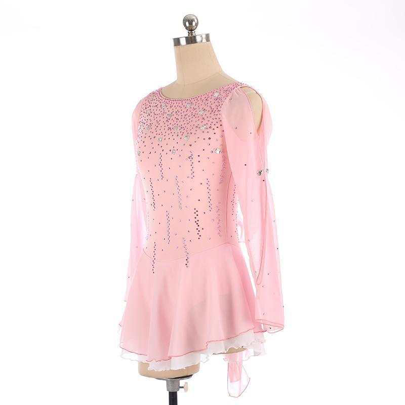 open lace back dress Pink Tulle Short Homecoming Dress with Rhinestones, Cute Party Dress main image 1