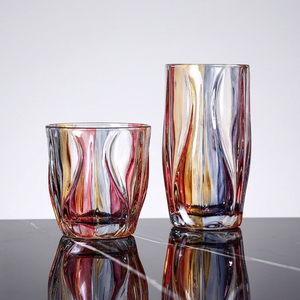 Bicchiere da Vino Cinese Dipinto a Mano con Tecnica <span class=keywords><strong>Sgraffito</strong></span>, Tazza per Bevande Fredde, Bicchiere per Acqua, Ciotola per Gelato 401-500ml - Product Image 3
