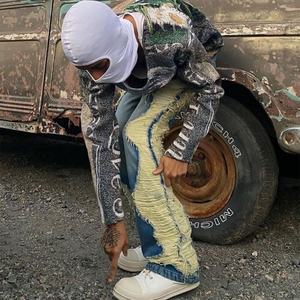 S&L 1pcs Custom HARD <b>WORK</b> Perimeter <b>Jeans</b>/ Men's Distressed Street-wear Pants/Trousers - Product Image 5