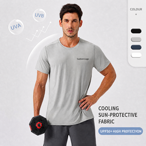 เสื้อยืดกีฬาผู้ชาย 190 กรัม UPF50+ สกรีนโลโก้ได้ แห้งเร็ว ระบายอากาศดี ทรงหลวม คอกลม เหมาะสำหรับออกกำลังกายกลางแจ้ง วิ่ง และฟิตเนส - Product Image 1