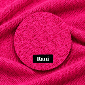 ผ้าริบถักโพลีเอสเตอร์ Scramble Rani เนื้อผ้านุ่ม ยืดหยุ่น วัตถุดิบสำหรับผลิตเสื้อผ้าแฟชั่น - Product Image 2