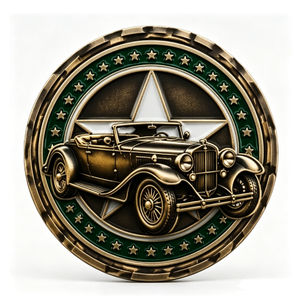 Moneda Coleccionable de Auto Antiguo, Chapada en Oro, Bronce, Circular, Estampada, Arte y Coleccionismo - Product Image 6