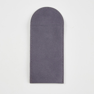Customized Velvet Jewelry Bag with Magnet Grey Jewelry Packaging Flap Small Envelope Dust Bag Jewelry Pouch with logo Embroidery - Product Image 4