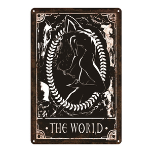 ป้ายโลหะวินเทจลายไพ่ทาโรต์ The Tower Lovers Sun Star Plaque Deadly <span class=keywords><strong>Tarot</strong></span> สำหรับตกแต่งบ้าน บาร์ ผับ โรงรถ ห้องนั่งเล่น หรือผนังห้อง - Product Image 6