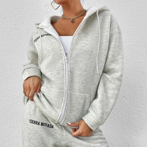 OEM Marques Célèbres Ensemble de Gym Vêtements pour Femmes Bas Mqo Luxe Hiver Cordon Ensemble Broderie Personnalisée <span class=keywords><strong>Cargo</strong></span> Survêtement Zippé - Product Image 4