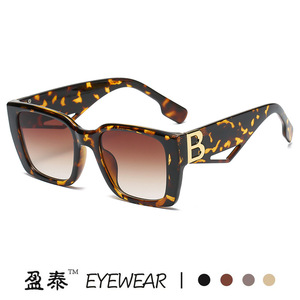 Eyewear Women's <b>Oversized</b> <b>Sunglasses</b> B Logo PC Frame UV400 Protection Fashion Street Style - Product Image 5