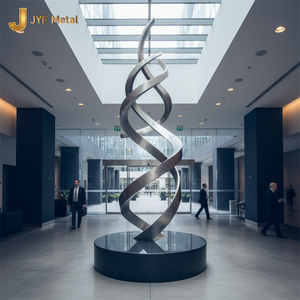 Sculpture en acier inoxydable EX602, sculpture décorative pour hall d'hôtel, espace public, architecture intérieure moderne, design personnalisé - Product Image 3