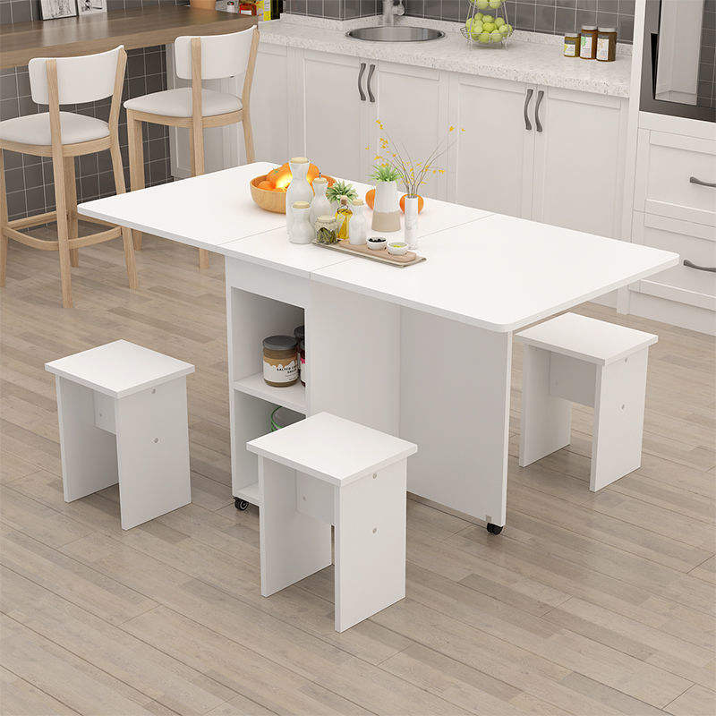 1.2 rectangulaire + 4 tabourets blanc