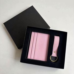 <b>Personalized</b> Saffiano PU Leather <b>Keychain</b> and Credit Card Holder Small Keyring Wallet with Business Card Cover - Product Image 2
