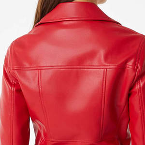 Chaqueta de cuero para mujer de etiqueta privada de cantidad a granel en color sólido a prueba de viento y secado rápido chaqueta de cuero para mujer para tallas de adultos - Product Image 5