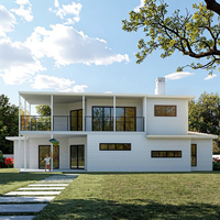 Maison préfabriquée en acier léger écologique bien conçue à bas prix, villa préfabriquée, maisons préfabriquées, villa moderne de luxe à 3 chambres à vendre