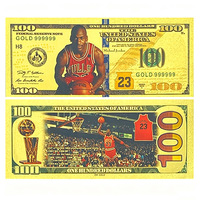 Tarjeta Conmemorativa de Billete de 100 Dólares con Lámina Dorada de la Leyenda del Baloncesto 23, 4 Diseños, Regalo Coleccionable para Fanáticos del Deporte