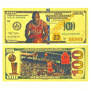 Carte bancaire commémorative de 100 dollars en feuille d'or de la Légende du basketball 23, 4 designs, cadeau de collection pour les fans de sport - Product Image 2