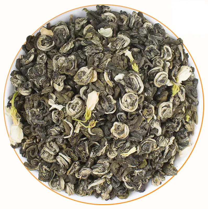 Prezzo all'ingrosso forte Aroma gelsomino tè verde gelsomino Qu lumaca d'argento cinese gelsomino tè verde