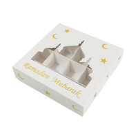 Eid Islamisch Ramadan Mubarak Leere Pralinen-, Süßigkeiten-, Trockenfrüchte- und Nüsse-Geschenkbox zum Selbstbefüllen mit Einlagen und Fenster