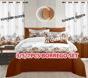 7 pièces Style américain Borrego couette ensemble Orange couleur feuille taies d'oreiller rideaux chaud hiver flanelle polaire couette Polyester - Product Image 4