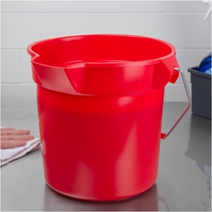 Rubbermaid BRUTE FG296300GRAY Comercial 10 Qt Cubos redondos de limpieza Cubo de plástico gris para limpieza - Product Image 5