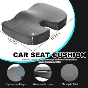 OEM Relieves Tailbone Pressure Cushion Premium Memory Foam <b>Seat</b> Cushion with Anti-slip Cover Factory Direct Sales 100% Polyester - Product Image 2