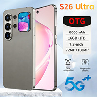 Smartphone S26 Ultra 5G Android 15 Layar LCD HD 7,3 Inci 120Hz RAM 16GB Penyimpanan 1TB Kamera 108MP Baterai Lebih dari 8000mAh Dual SIM