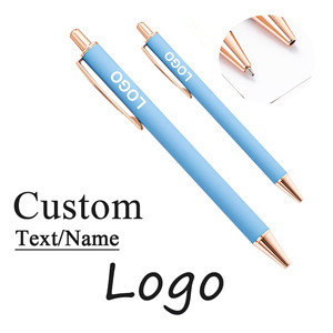 Wholesale Custom Logo Printed Advertising Press Soft Rubber Metal Ballpoint <b>Pen</b> for Business Office Stationery Gift - Product Image 1
