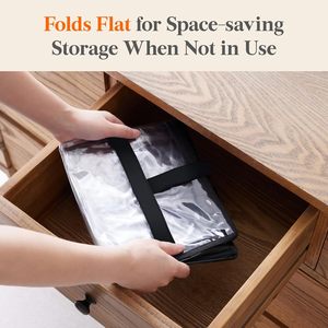 Sacs de rangement pliables transparents en vinyle plastique de 40 L pour vêtements et literie, avec fermeture éclair, pour déménagement - Product Image 6