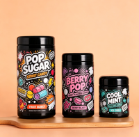 Sacs Mylar personnalisés avec boîte, pots en verre UV noir avec couvercles pour emballage de bonbons, biscuits, gommes, herbes et fleurs (3,5g, 7g, 14g, 100ml, 150ml)