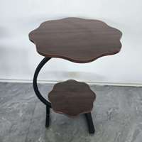 Table basse moderne en métal avec étagère de rangement pour chambre à coucher, salon - Petite table d'appoint