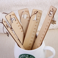 Houten, hol gesneden liniaal met rechte lijnen, bladwijzers, meetinstrumenten (15 cm), creatieve studentenprijzen, reissouvenirs, Kerstmis