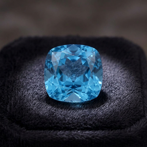 Topacio Azul Natural, Corte Cojín de 12x12mm, Gemas Facetadas Sueltas al por Mayor para Joyería, Certificado por Terceros GOPIKA - Product Image 3