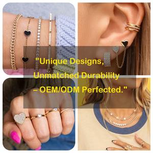 カスタム ジュエリー 18Kゴールドプレート ダイヤモンド オニキス ホワイト＆ブラック エナメル 陰陽 ペンダント ネックレス - Product Image 5