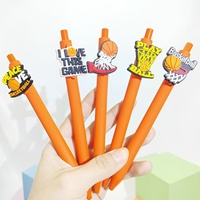 Bolígrafo Creativo con Diseño de Balón de Baloncesto Naranja para Oficina y Escuela