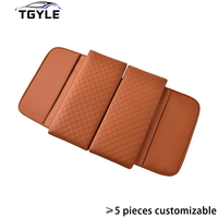 Boîte de rangement multifonctionnelle de luxe en cuir pour accoudoir de voiture, organisateur intérieur universel avec design surélevé