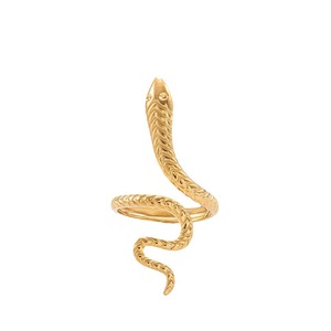 Snake Shape <b>Titanium</b> Steel <b>Ring</b> 18K Gold Plated Open Design For Women Party Jewelry - Product Image 5