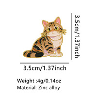 Broches mignonnes en métal émaillé motif chat, épingles personnalisées en émail animal, accessoires vestimentaires pour sacs à dos féminins
