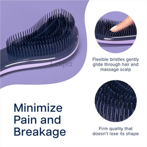 Brosse à cheveux personnalisée avec logo, brosse démêlante ionique douce, outil de coiffage pour cheveux bouclés naturels, raides, pour adultes, enfants, tout-petits, peigne à cheveux - Product Image 3