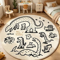 Tapis rond pour enfants, adapté aux animaux domestiques, fabriqué en Turquie, antidérapant, en peluche douce, pour la chambre des enfants, la crèche, la maison