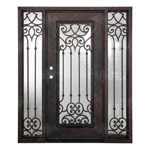 Antique Décoration Fleur Avant Double Noir Vieux <span class=keywords><strong>Forgé</strong></span> Extérieur Catalogue Porte En <span class=keywords><strong>Fer</strong></span> À <span class=keywords><strong>Vendre</strong></span> - Product Image 5