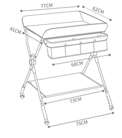 Berceau en métal simple avec table à langer pliable pour nouveau-né Table tactile pour le nettoyage des couches de toilette