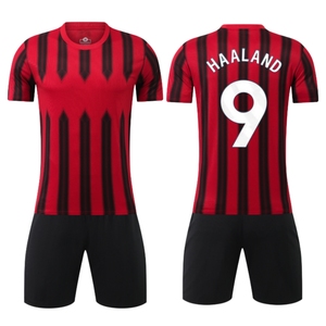 Été de haute qualité Rayures personnelles Personnalisées HAALAND <span class=keywords><strong>MBAPPE</strong></span> VINI Sport Training Soccer Uniform Shirt Men Football Jerseys Sets - Product Image 5