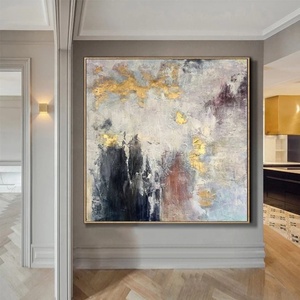 100% pintado a mano pared grande gruesa pintura al óleo abstracta lámina de oro moderna pintura hecha a mano real arte al óleo sobre lienzo - Product Image 1
