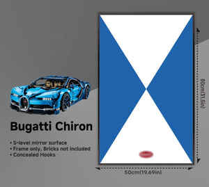 Vitrine murale en acrylique pour modèle de voiture <span class=keywords><strong>Bugatti</strong></span> <span class=keywords><strong>Chiron</strong></span> en blocs de construction 80x50cm, cadre miroir uniquement - Product Image 1