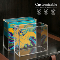 Boîtier de présentation robuste en acrylique 5 mm, anti-UV à 100 %, aimant N52, biseauté à 45 degrés, montage facile pour boîte d'entraînement Pokémon TCG