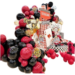 Décorations de fête d'anniversaire sur le thème du <span class=keywords><strong>casino</strong></span>, arche de ballons métalliques rouge, noir et blanc, jeu de poker, retour à l'école, Saint-Valentin - Product Image 5