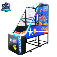 Arcadix Machine d'arcade de basket-ball à monnayeur pour enfants, jeu de basket-ball d'intérieur avec système de récompense, vente en gros