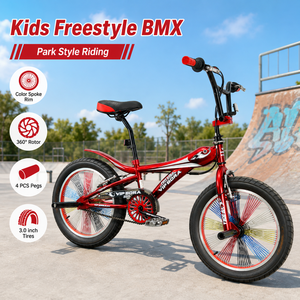 Vélo BMX Freestyle Street 20 <span class=keywords><strong>pouces</strong></span> avec <span class=keywords><strong>guidon</strong></span> <span class=keywords><strong>Ape</strong></span> <span class=keywords><strong>Hanger</strong></span> multicolore arc-en-ciel et cadre robuste en acier haute résistance - Product Image 2