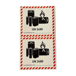 Étiquettes autocollantes d'avertissement pour batteries en plaque de cuivre, épaisseur 0,08 mm, pour fret aérien uniquement, autocollants pour avions de transport aérien - Product Image 4