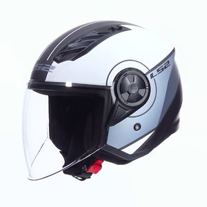 หมวกกันน็อค Ls2 Airflow 2 รุ่น Jet สีขาว เทา น้ำเงิน แบบด้าน ไซส์ M - Product Image 1