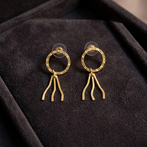 Boucles d'oreilles pendantes à pompons en laiton plaqué or, style bohème tendance, pour femme, bijoux de fête, cadeau - Product Image 2