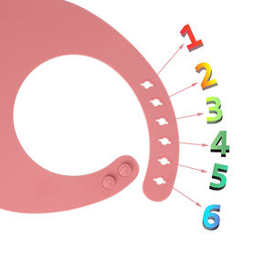 Bavoirs pour bébé en silicone souple imperméable OEM, bavoirs pour nourrissons avec bouton, sans produits toxiques, pour l'alimentation des bébés et des enfants - Product Image 3